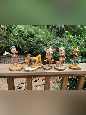 6” Anri Disney Mickey, Minnie, Pluto, Donald, Goofy Retired Woodcarvings